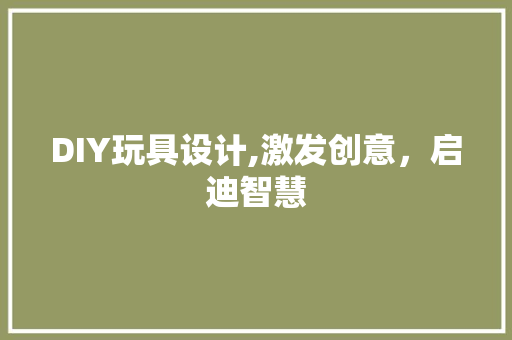 DIY玩具设计,激发创意，启迪智慧