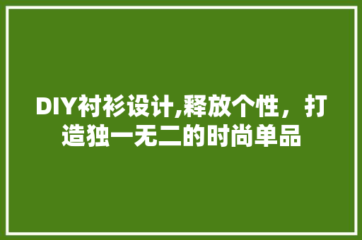 DIY衬衫设计,释放个性，打造独一无二的时尚单品