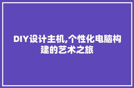 DIY设计主机,个性化电脑构建的艺术之旅