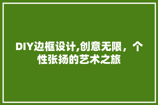 DIY边框设计,创意无限，个性张扬的艺术之旅