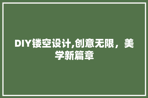 DIY镂空设计,创意无限，美学新篇章 GoogleSEO