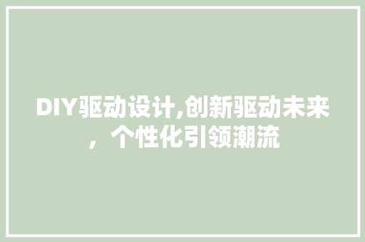 DIY驱动设计,创新驱动未来，个性化引领潮流