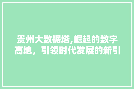 贵州大数据塔,崛起的数字高地，引领时代发展的新引擎