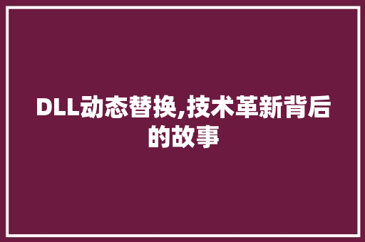 DLL动态替换,技术革新背后的故事
