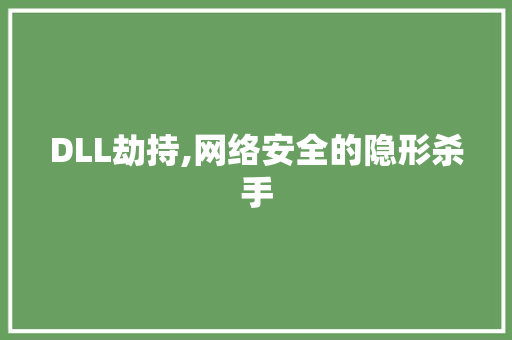 DLL劫持,网络安全的隐形杀手