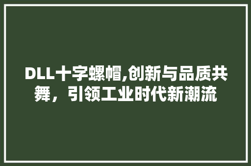 DLL十字螺帽,创新与品质共舞，引领工业时代新潮流