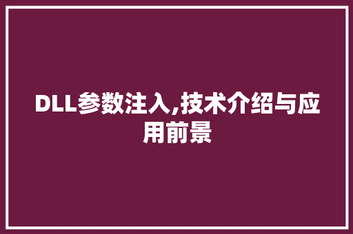 DLL参数注入,技术介绍与应用前景