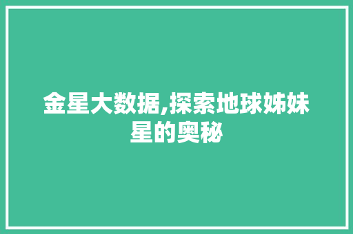 金星大数据,探索地球姊妹星的奥秘