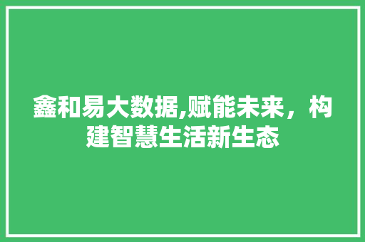 鑫和易大数据,赋能未来，构建智慧生活新生态 百度SEO