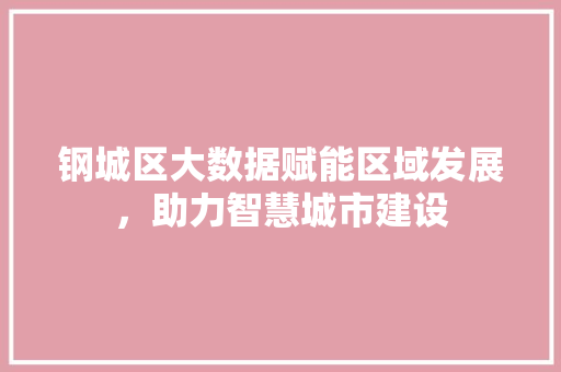 钢城区大数据赋能区域发展，助力智慧城市建设 搜狗SEO