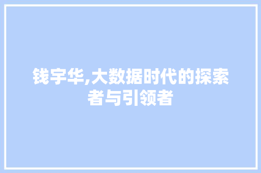 钱宇华,大数据时代的探索者与引领者 搜狗SEO