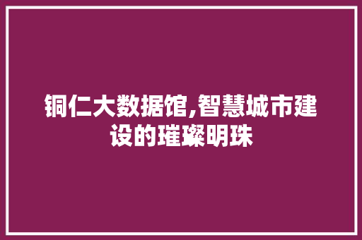 铜仁大数据馆,智慧城市建设的璀璨明珠