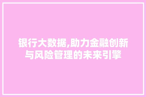 银行大数据,助力金融创新与风险管理的未来引擎 百度SEO