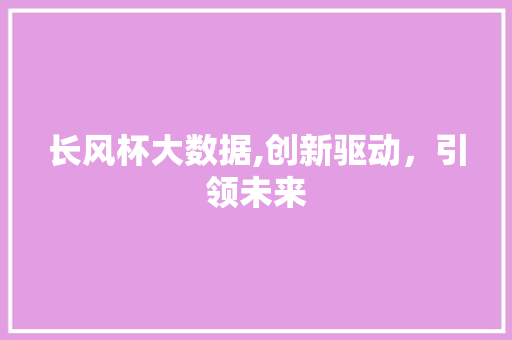 长风杯大数据,创新驱动，引领未来 百度SEO