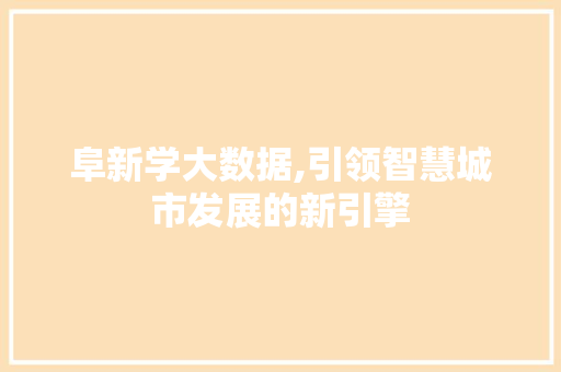 阜新学大数据,引领智慧城市发展的新引擎 百度SEO