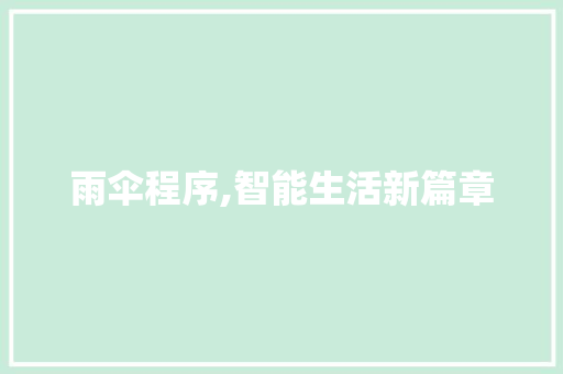 雨伞程序,智能生活新篇章