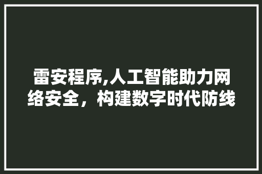 雷安程序,人工智能助力网络安全，构建数字时代防线