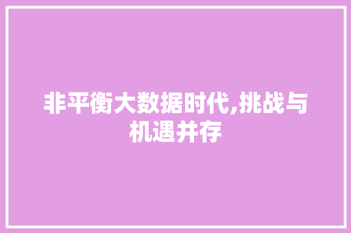 非平衡大数据时代,挑战与机遇并存
