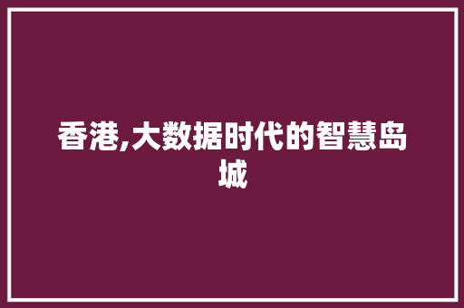 香港,大数据时代的智慧岛城