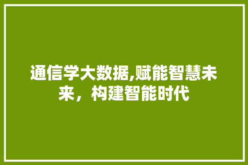 通信学大数据,赋能智慧未来，构建智能时代