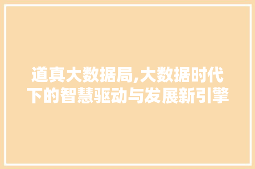 道真大数据局,大数据时代下的智慧驱动与发展新引擎 搜狗SEO