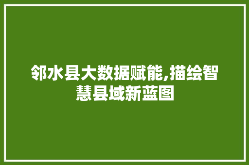 邻水县大数据赋能,描绘智慧县域新蓝图 搜狗SEO 邻水县大数据赋能,描绘智慧县域新蓝图 搜狗SEO