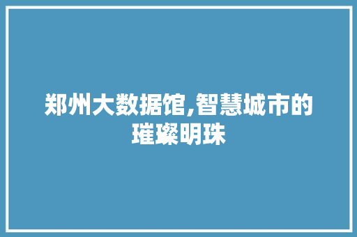 郑州大数据馆,智慧城市的璀璨明珠