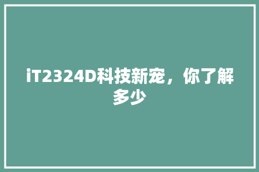 iT2324D科技新宠，你了解多少 必应SEO