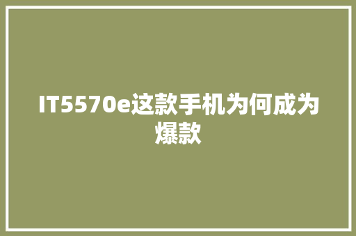 IT5570e这款手机为何成为爆款 必应SEO