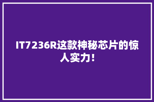 IT7236R这款神秘芯片的惊人实力！ 必应SEO