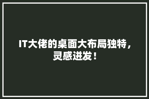 IT大佬的桌面大布局独特，灵感迸发！ 神马SEO