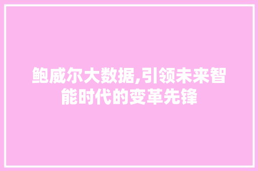 鲍威尔大数据,引领未来智能时代的变革先锋
