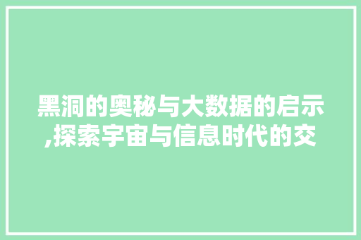 黑洞的奥秘与大数据的启示,探索宇宙与信息时代的交融