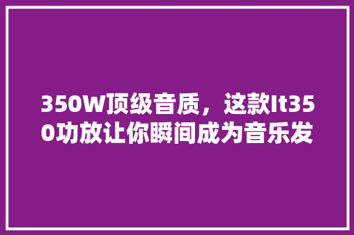 350W顶级音质，这款It350功放让你瞬间成为音乐发烧友！