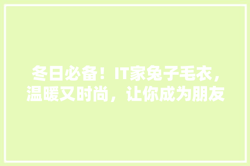 冬日必备！IT家兔子毛衣，温暖又时尚，让你成为朋友圈的焦点！