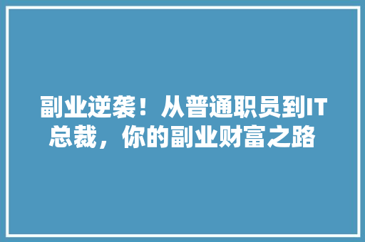 副业逆袭！从普通职员到IT总裁，你的副业财富之路