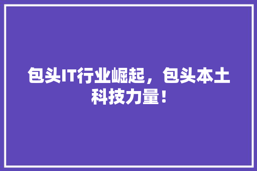 包头IT行业崛起，包头本土科技力量！
