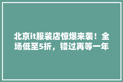 北京it服装店惊爆来袭！全场低至5折，错过再等一年！ GoogleSEO