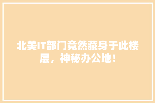 北美IT部门竟然藏身于此楼层，神秘办公地！