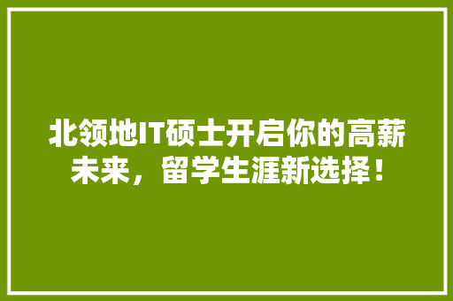 北领地IT硕士开启你的高薪未来，留学生涯新选择！