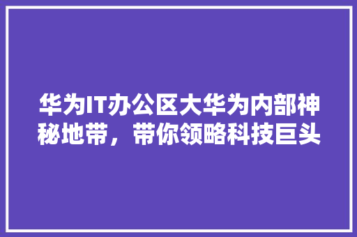 华为IT办公区大华为内部神秘地带，带你领略科技巨头的工作环境！