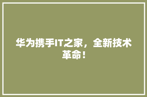 华为携手IT之家，全新技术革命！