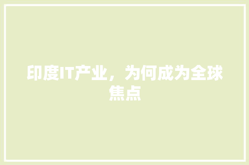 印度IT产业，为何成为全球焦点 GoogleSEO