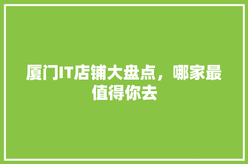 厦门IT店铺大盘点，哪家最值得你去