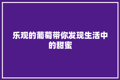 乐观的葡萄带你发现生活中的甜蜜 必应SEO