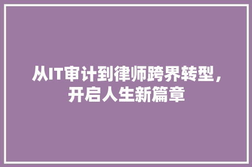 从IT审计到律师跨界转型，开启人生新篇章 GoogleSEO
