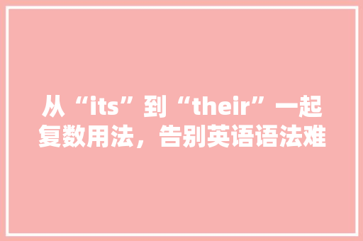 从“its”到“their”一起复数用法，告别英语语法难题！