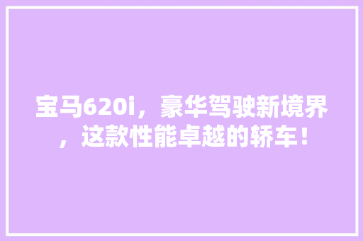 宝马620i，豪华驾驶新境界，这款性能卓越的轿车！