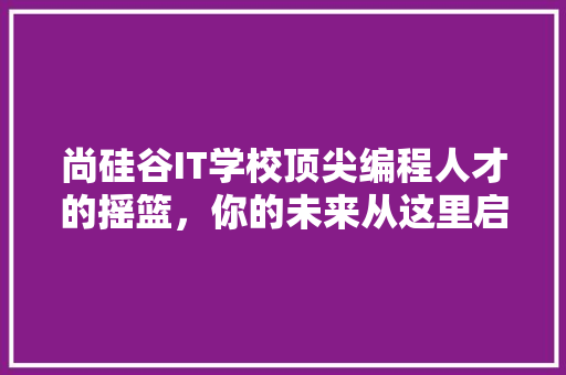 尚硅谷IT学校顶尖编程人才的摇篮，你的未来从这里启航
