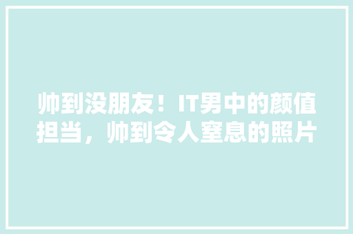 帅到没朋友！IT男中的颜值担当，帅到令人窒息的照片曝光！ 神马SEO